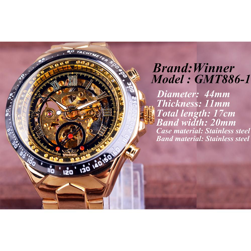 WINNER Vintage Mens Watch Luxury Diamond Steel Skeleton Mechanical Wrist  Watches – St. John's Institute (Hua Ming)