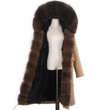 Fox Genuine Long Fur Parka "Rapper"-Fur parka-Pisani Maura-X-long color 9-S-Pisani Maura