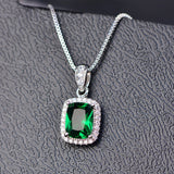 White Gold Pendant "Square"-Jewelry-Pisani Maura-Green-Pisani Maura