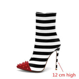 Decollete Hi-Heels "Crazy"-Heels-Pisani Maura-Striped Booties 12-34-Pisani Maura